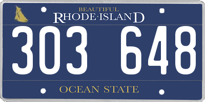 RI license plate 303648