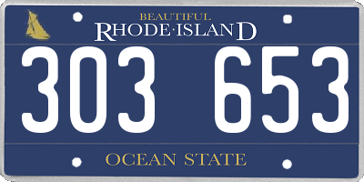 RI license plate 303653