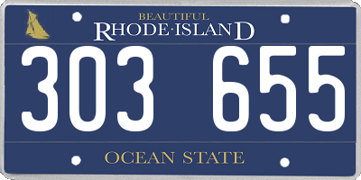RI license plate 303655