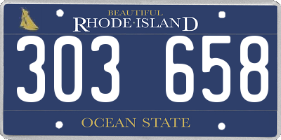 RI license plate 303658