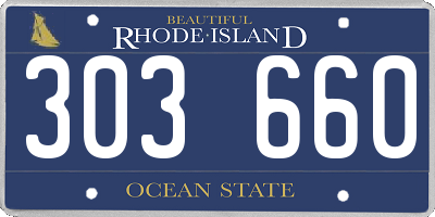 RI license plate 303660