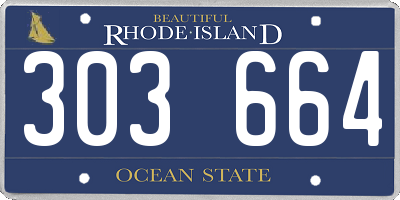 RI license plate 303664