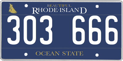 RI license plate 303666