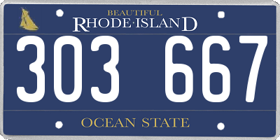 RI license plate 303667