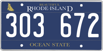 RI license plate 303672