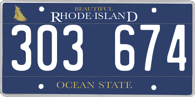RI license plate 303674