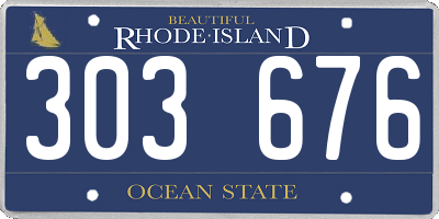 RI license plate 303676