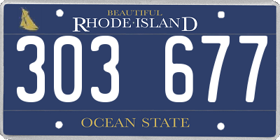 RI license plate 303677