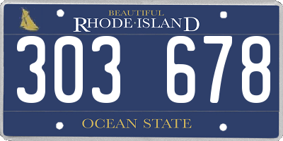RI license plate 303678