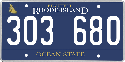 RI license plate 303680
