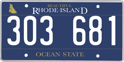RI license plate 303681