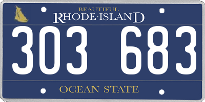 RI license plate 303683