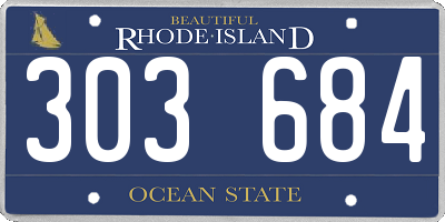 RI license plate 303684
