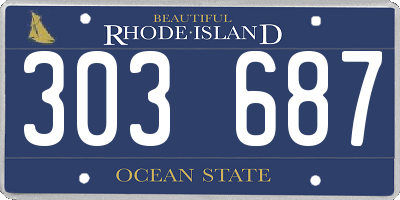 RI license plate 303687
