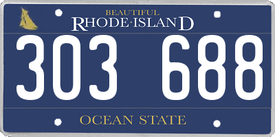 RI license plate 303688