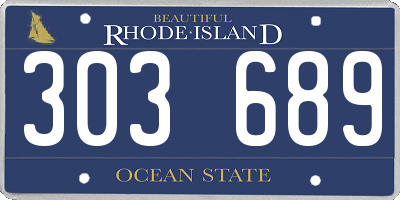 RI license plate 303689