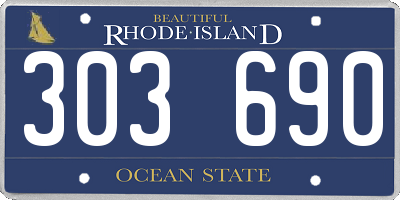 RI license plate 303690