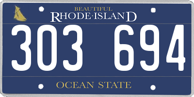 RI license plate 303694