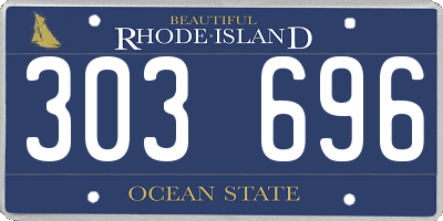 RI license plate 303696