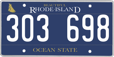 RI license plate 303698