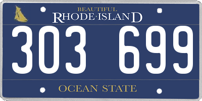 RI license plate 303699