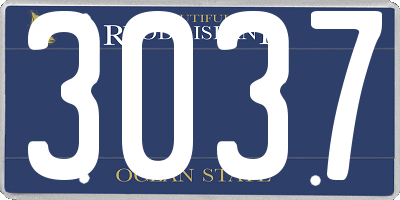 RI license plate 3037