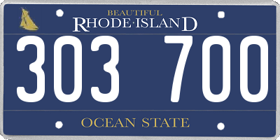 RI license plate 303700