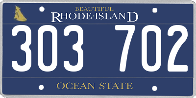 RI license plate 303702