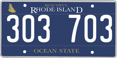 RI license plate 303703
