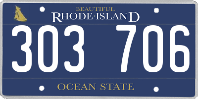 RI license plate 303706