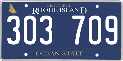 RI license plate 303709
