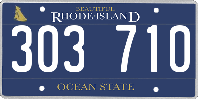 RI license plate 303710