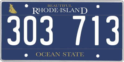 RI license plate 303713