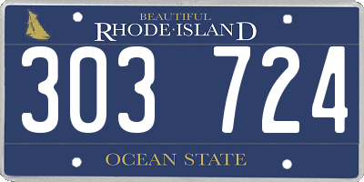 RI license plate 303724
