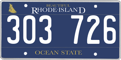 RI license plate 303726