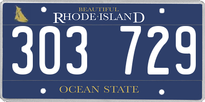 RI license plate 303729