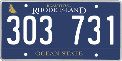 RI license plate 303731