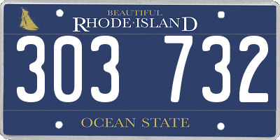 RI license plate 303732