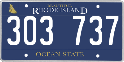 RI license plate 303737