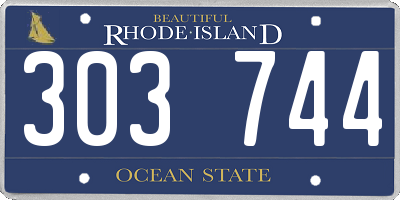 RI license plate 303744