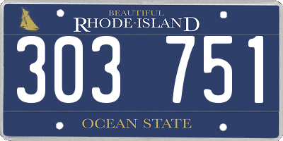 RI license plate 303751