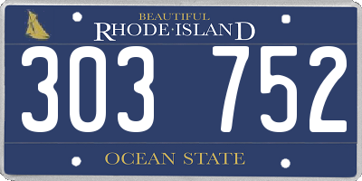 RI license plate 303752