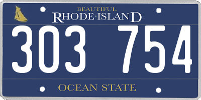 RI license plate 303754