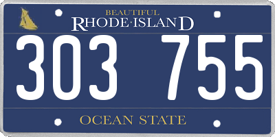 RI license plate 303755