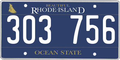 RI license plate 303756