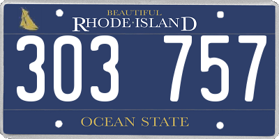 RI license plate 303757