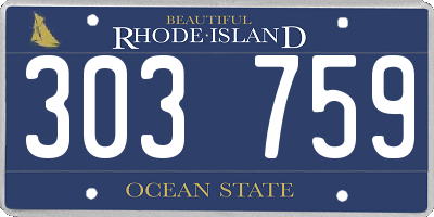 RI license plate 303759