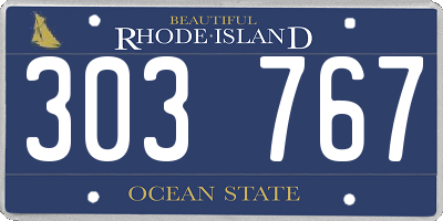 RI license plate 303767