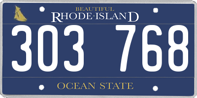 RI license plate 303768