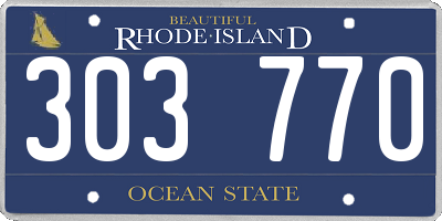RI license plate 303770